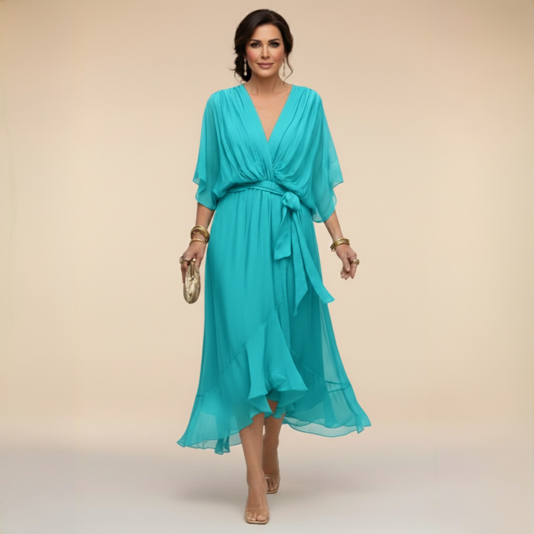 Marta | Chiffon Φόρεμα με V-λαιμόκοψη