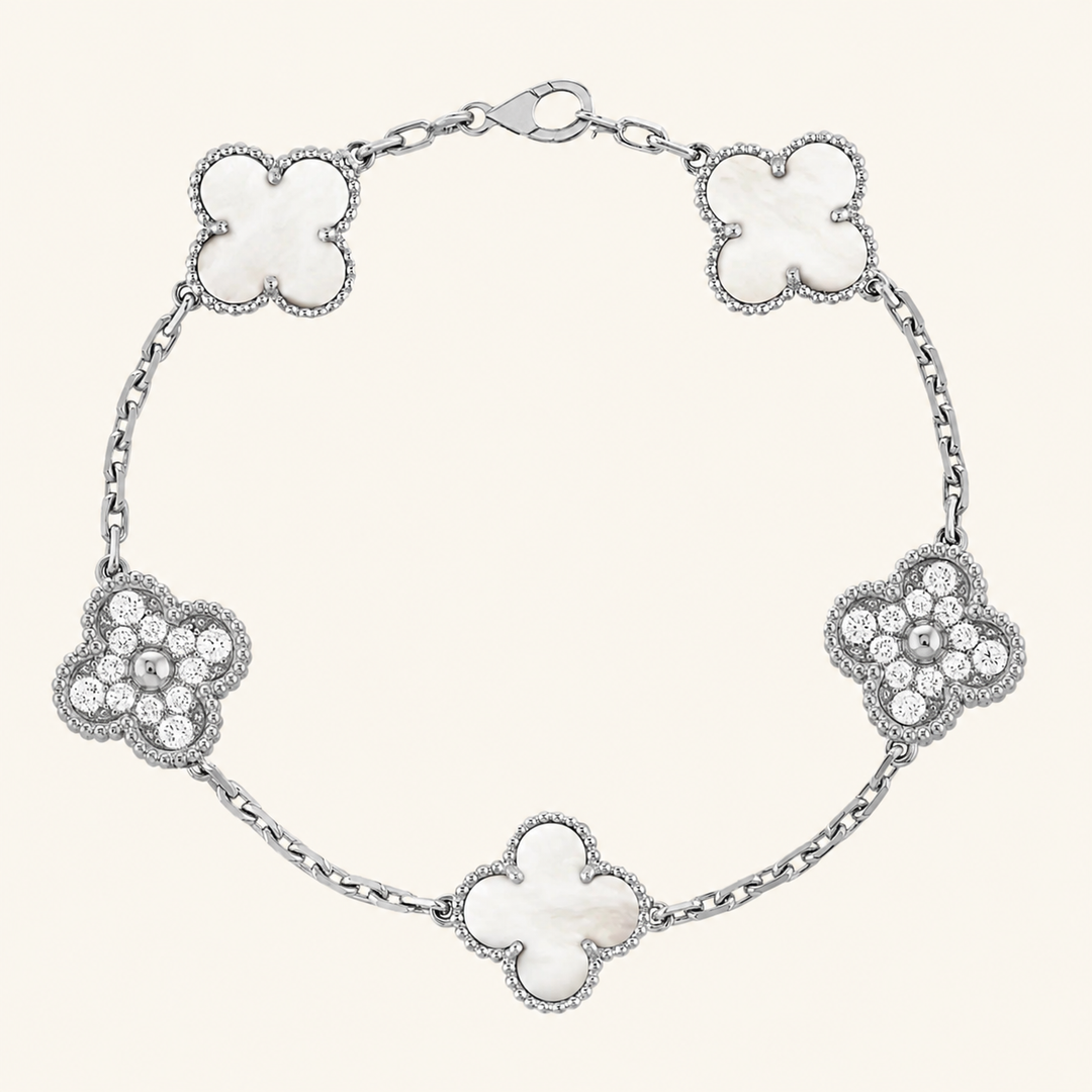 CLOVER | Silver/White Bracelet Prestige
