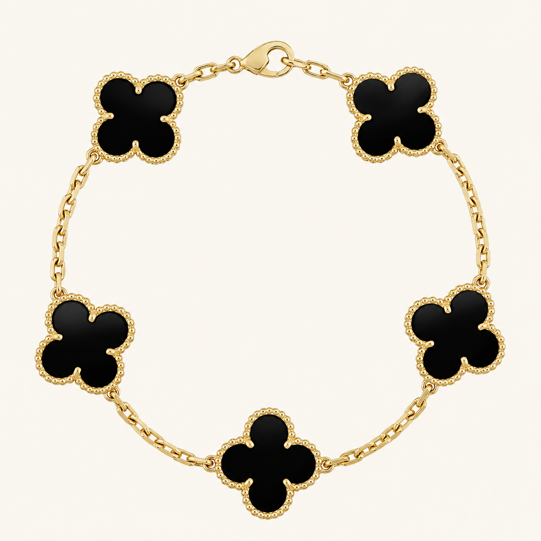CLOVER | Black/Gold Bracelet