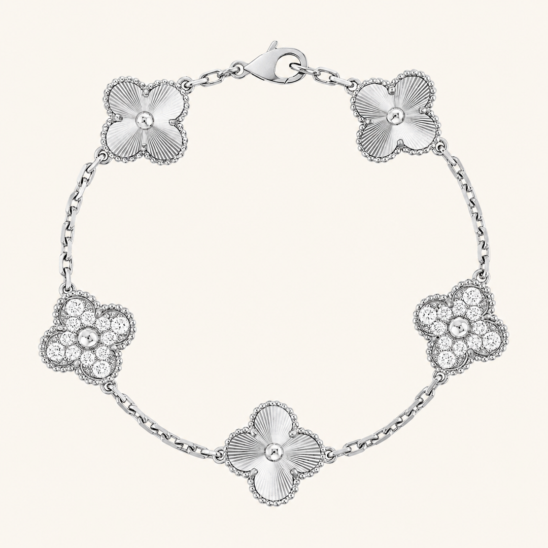 CLOVER | Silver Guilloché Bracelet Prestige