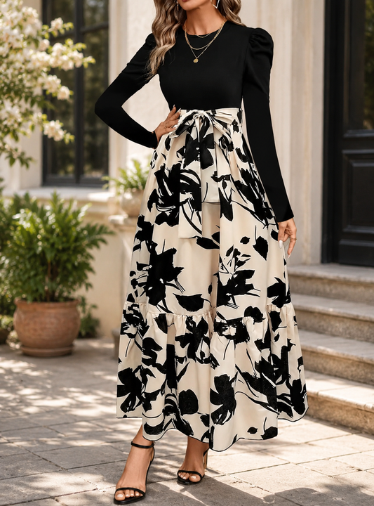 Monroe Noir Floral Maxi Dress