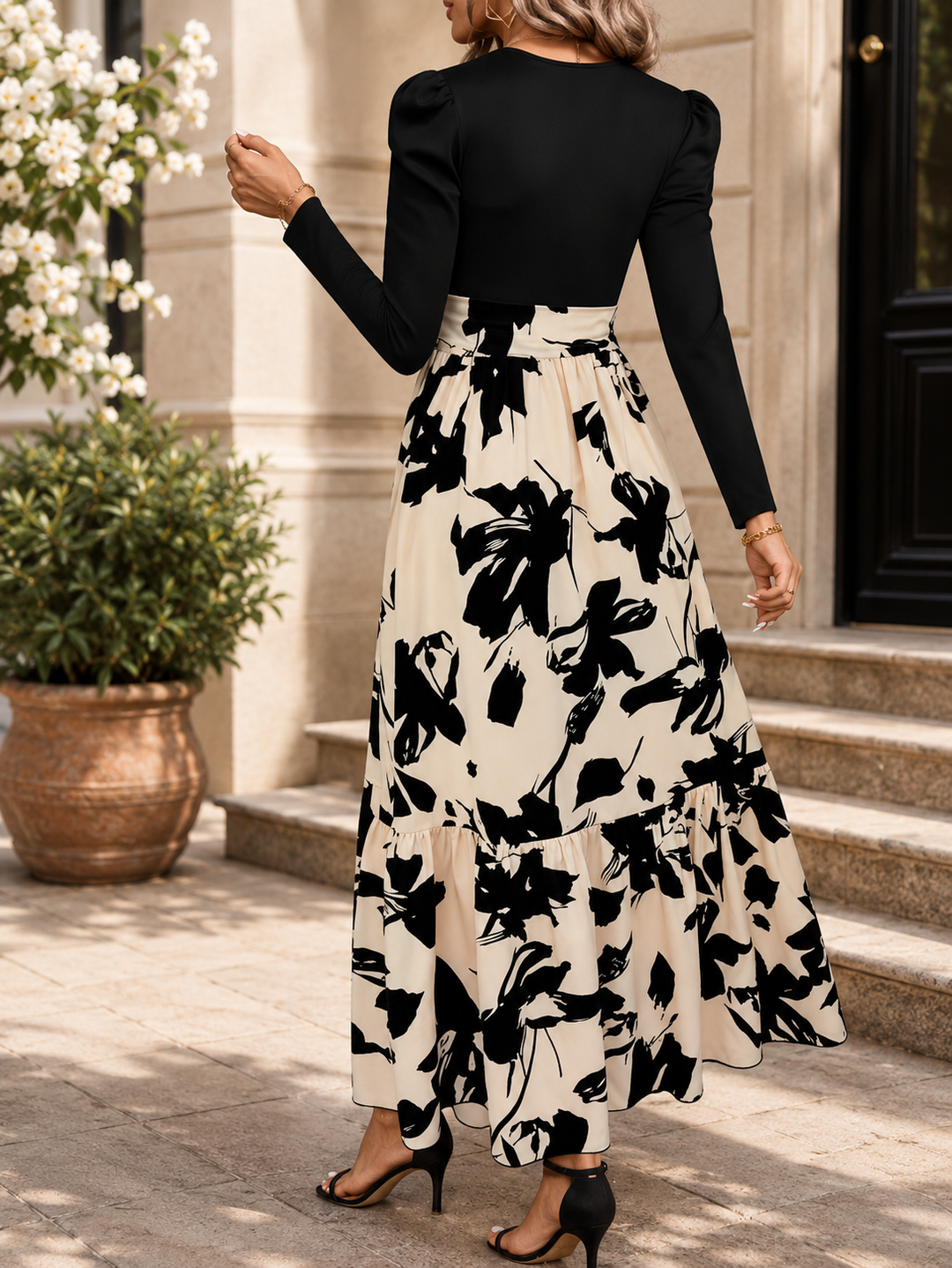 Monroe Noir Floral Maxi Dress