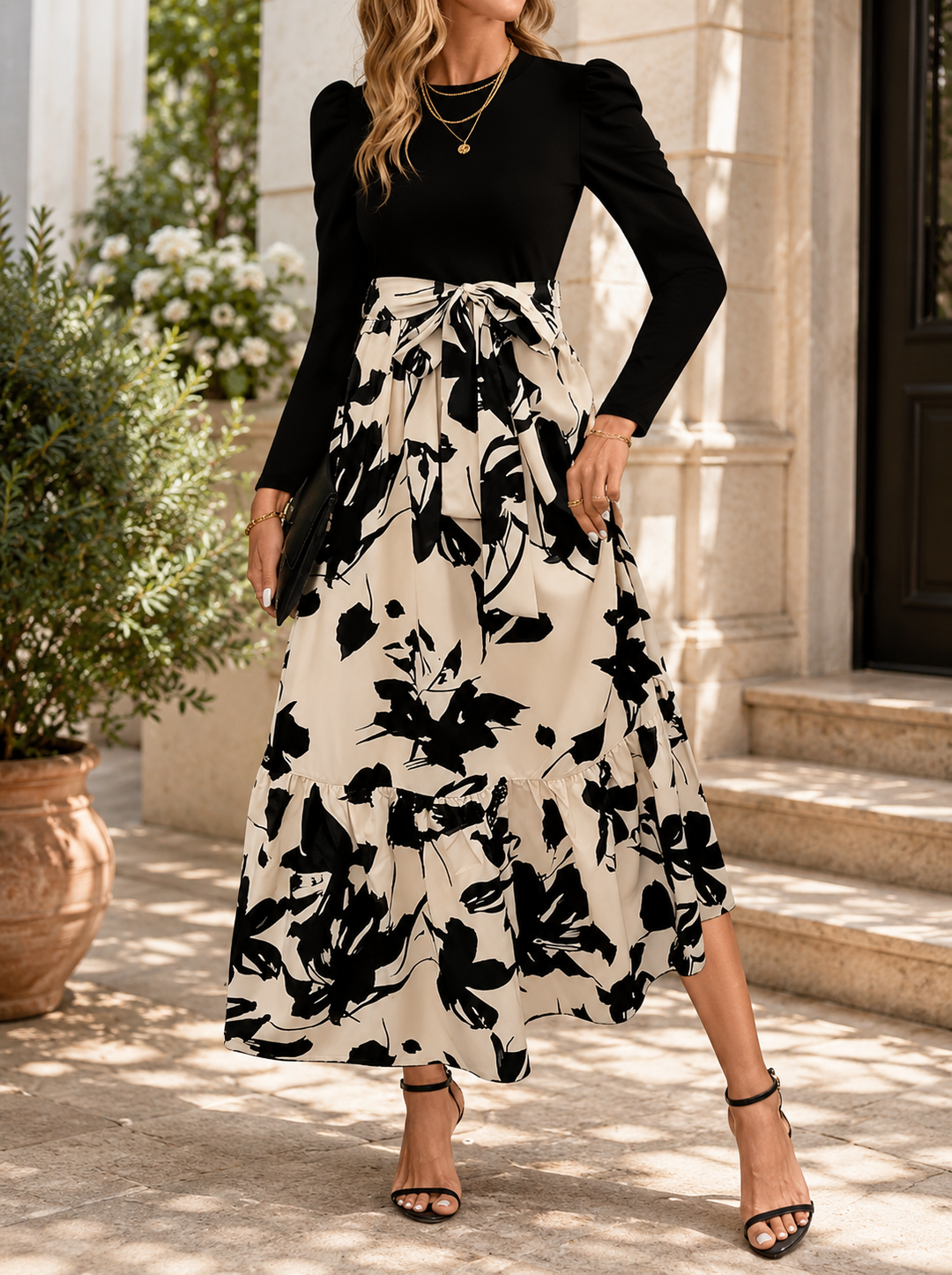 Monroe Noir Floral Maxi Dress