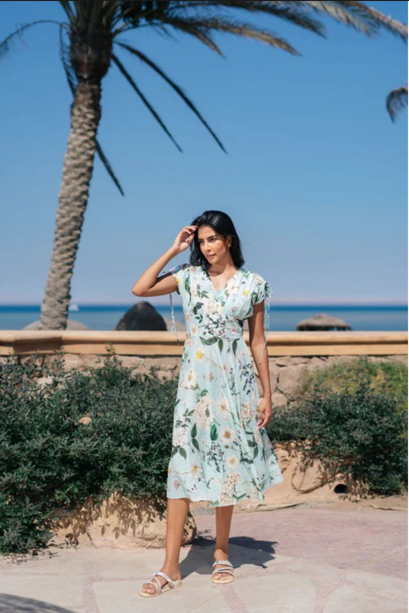 Luna Bloom Floral Midi Dress